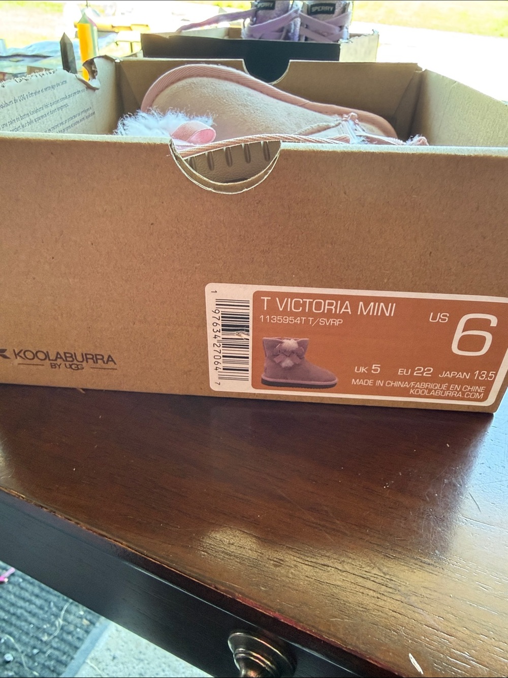 Koolaburra Kids Pink Faux Fur Bow Booties